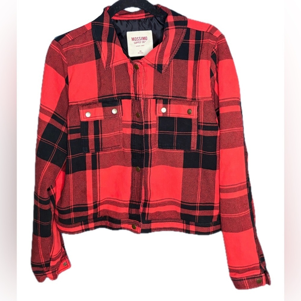 Buffalo Plaid Cropped Fashion Jacket Sz Juniors XXL Emo Punk Whimsigoth Rockstar